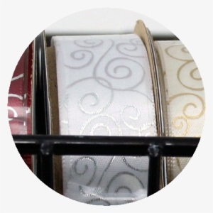 Swirl Pattern Ribbon Silver/white - Home Door #3149354