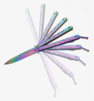 Transparent Balisong - Navaja Rainbow Abanico #3151248