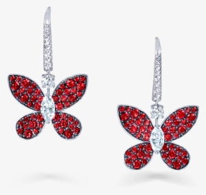 A Pair Of Graff Pavé Butterfly Drop Earrings Pave Set - Graff Diamonds #3151644