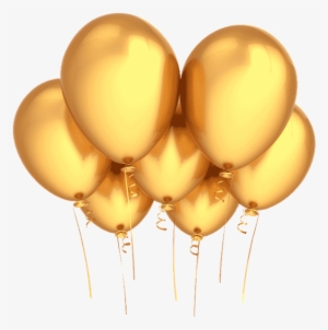 Birthday Wishes Gold Party Balloons - Gold Birthday Balloon Png #3152494