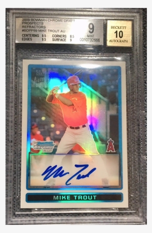 Mike Trout 2009 Bowman Chrome Prospect Autograph Refractor - Refractor Card #3152653