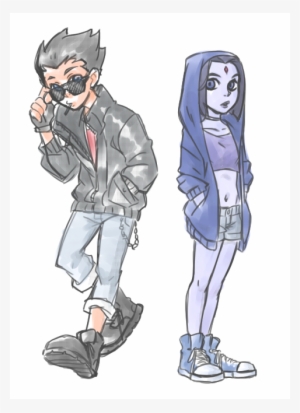 Robin And Raven In Their Civvies ^-^ - Raven Teen Titans Fanart #3153908