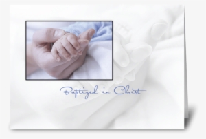 Baptism Baby Boy, Blue, Hand In Hand Greeting Card - Boy Baptism, Baptized In Christ Card #3155286