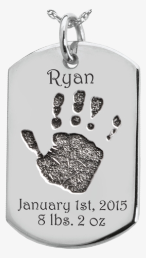 Wholesale Baby Hand-print On Silver Dog Tag Keepsake - Baby Handprint On Dog Tag Keepsake #3155594