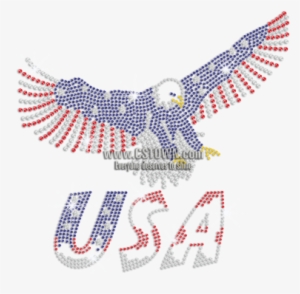 Flying Eagle Bling Usa Iron On Rhinestone Transfer - Eagle #3155932