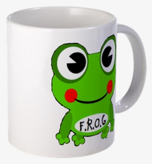 Cute Cartoon Frog Fully Rely On God F - Cute Cartoon Frog Fully Rely On God F.r.o.g. Mug #3156125