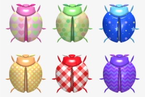 Ladybug, Insect, Bug, Cute, Pattern, Textile, Gingham - Pick A Pattern Beetles Round Ornament #3156413