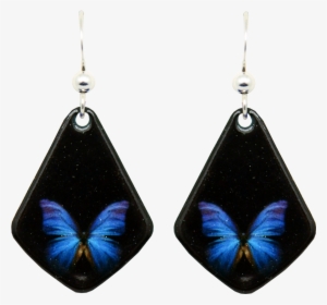 Iridescent Butterfly - Boucles D'oreilles Au Cabochon Vintage Aux Papillons #3156530
