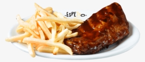 Baby Back Ribs / Back Ribs Costela Suína Com Molho - Costela Com Batata Frita Png #3156630
