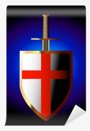 Golden Shield And Sword Of Saint George Wall Mural - Gold #3156743