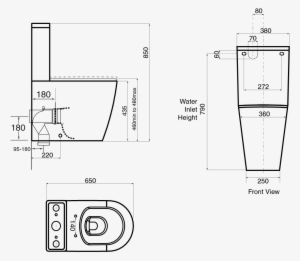 Kado Lux Close Coupled Back To Wall Overheight Back - Toilet #3156764