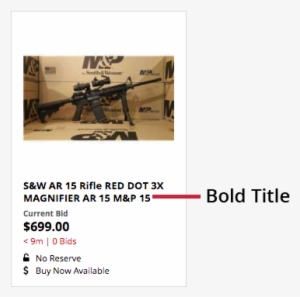 Makes The Item Title Display In Boldface When Displayed - Ar-15 Style Rifle #3158139