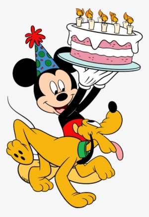 Disney Birthdays And Parties Clip Art - Mickey Mouse Holding Birthday Cake #3158560