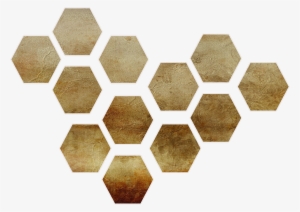 Shape, Honeycomb, Gold, Paper, Scrap, Scrapbooking - รังผึ้ง Png #3158563