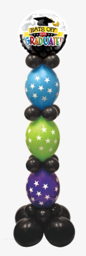 Link A Loon Balloon Column - 18" Round Hats Off To The Graduate Foil Balloon #3158797