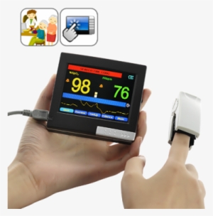 Portable Oximeter And Heart Monitor - Red Led Light Touch Screen Watch With Silicon Watc... #3160436