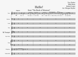 Hello Sheet Music Composed By Trey Parker Matt Stone - Plot #3160582