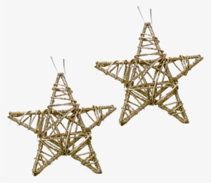 2 Stars Gold Glitter 15cm - Christmas Day #3161131