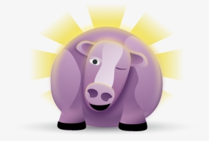 Cow, Purple, Fat, Animal, Mammal, Rays, Sunburst, Wink - Fat Purple Cow #3161157