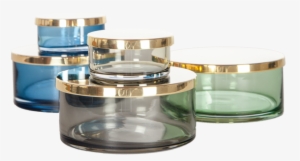 Round Glass Box With Brass Lid - Lid #3161451