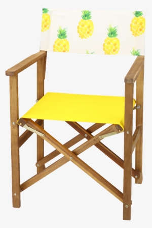Acacia Hardwood Director Chair Set With Pineapple Print - Chair #3162906