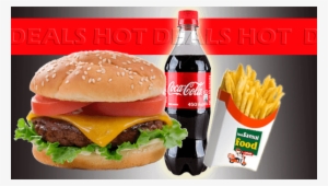 Cheese Burger With Fries And Coca Cola (450ml) - Coca Cola With Burger #3164758