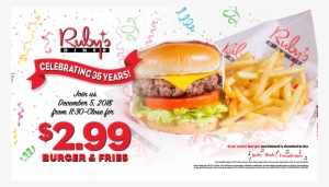 Our Anniversary Burger And Fries Will Be Sold For Only #3165119