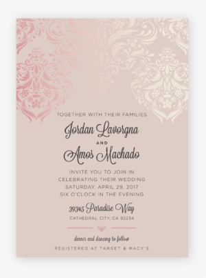 Wedding Invitations Blush Pink Rose Gold - Blush Pink And Rose Gold Wedding Invitations #3165234