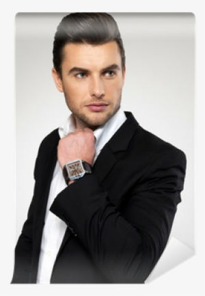 Fashion Young Businessman In Black Suit Wall Mural - Peanut Butter And Jelly For Two Ebook #3166426