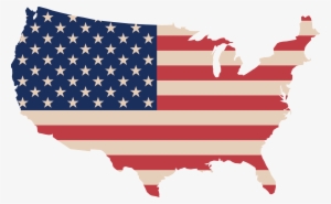 Free Clipart Of A Map Of America With A Flag - United States Flag Sticker #3167048