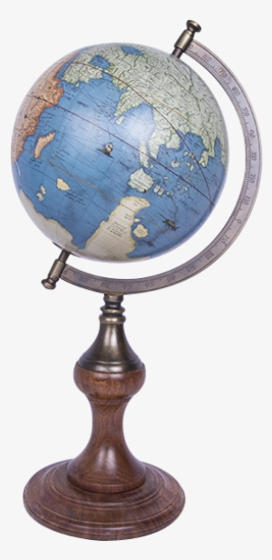 Globe With Brass Stand Sea Blue - Batela Nautical Small Globe #3167549