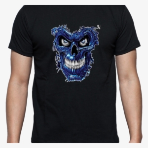 Black T-shirt Front Veiw Terminator Skull - Warhammer T Shirts Tyranids #3167575