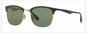 Ray-ban Rb3538 - Ray-ban Clubmaster Metal Rb 3538 - Shiny Black Gold/green #3169003