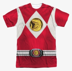 Red Ranger Sublimation Costume Shirt - Red Power Ranger Costume Shirt #3170089
