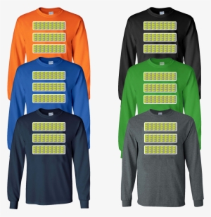 Long Sleeve T-shirt Safety Stripes Yellow / Grey Triangle - T-shirt #3170196