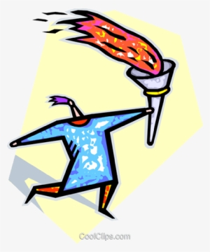Olympic Torch Royalty Free Vector Clip Art Illustration - Olympic Flame #3173397