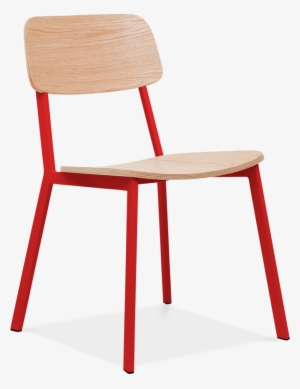 Cult Design Hipster Chair Red With Oak Veneer Back - Red Chair Png Back View #3173887