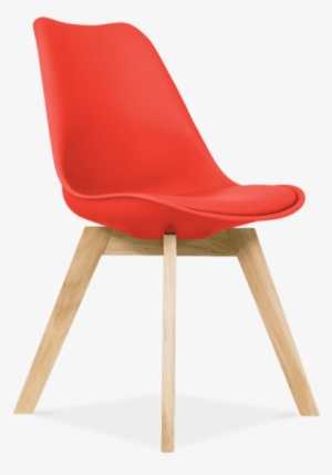 Red Dining Chairs - Dsw Scandinavian Design Chair With Cushion - Plastic #3174042