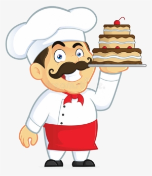 539px Chef Chocolate Cake Clipart Picture Cartoon Character - Baker With Cake Clipart #3174146
