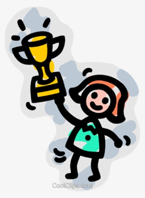 Trophies, Awards Winning Prize Royalty Free Vector - Clip Art Of A Student Holding Prize Png #3175124