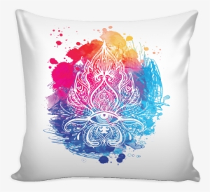 Lotus In All Seeing Eye Pillow Cover - Yoga On The Go (well Done) #3175153
