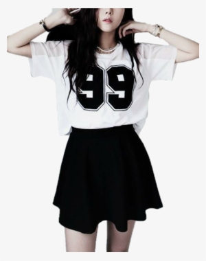 Report Abuse - Outfits Coreanos Con Falda Negra #3175718