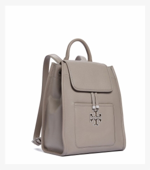 Britten Backpack - Tory Burch Britten Leather Backpack - French Grey #3176378
