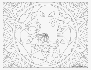 #106 Hitmonlee Pokemon Coloring Page - Mandala Pokemon Para Colorear #3176622