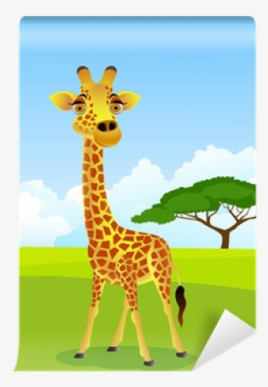 Giraffe In The Zoo Cartoon #3176736