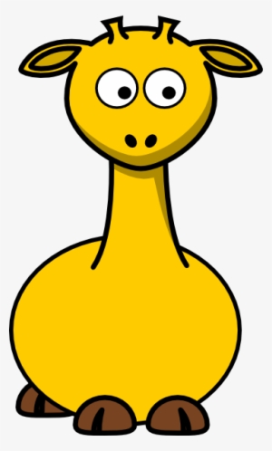 Giraffe Right Clip Art - Cartoon Giraffe With No Spots #3176901