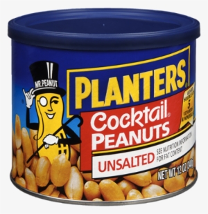 Planters Unsalted Cocktail Peanuts - 12 Oz Canister #3177145