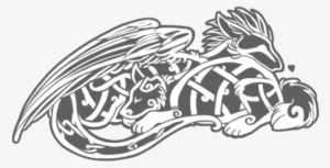 Celtic Dog And Dragon Tattoo Design - Celtic Dog Tattoos Designs #3177201