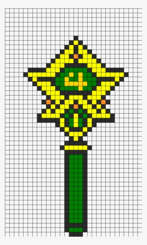 Sailor Jupiter Star Transformation Stick Perler Bead - Pixel Art Sailor Jupiter #3178955
