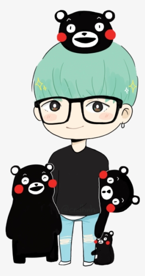 “suga X Kumamon “please Do Not Edit Or Repost Redbubble - Sticker Bts Suga Chibi #3179393